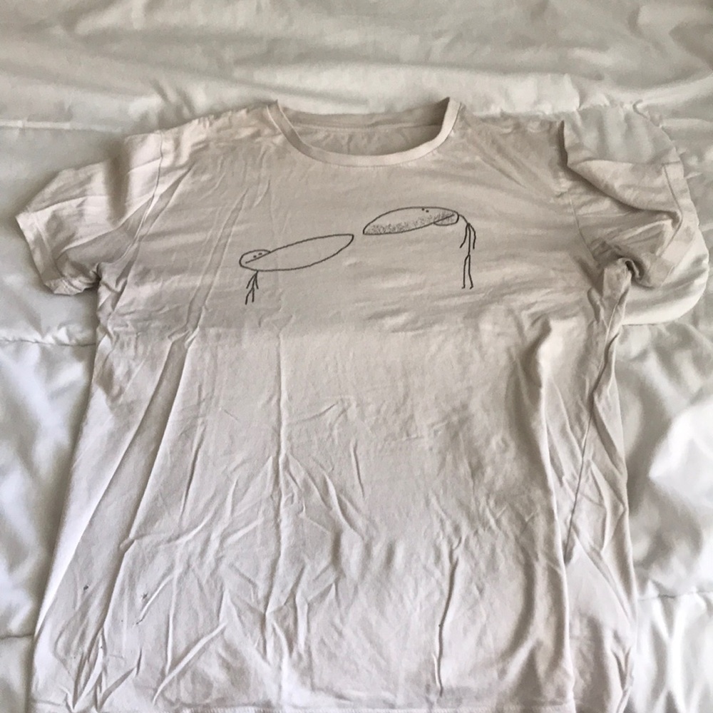 White graphic t